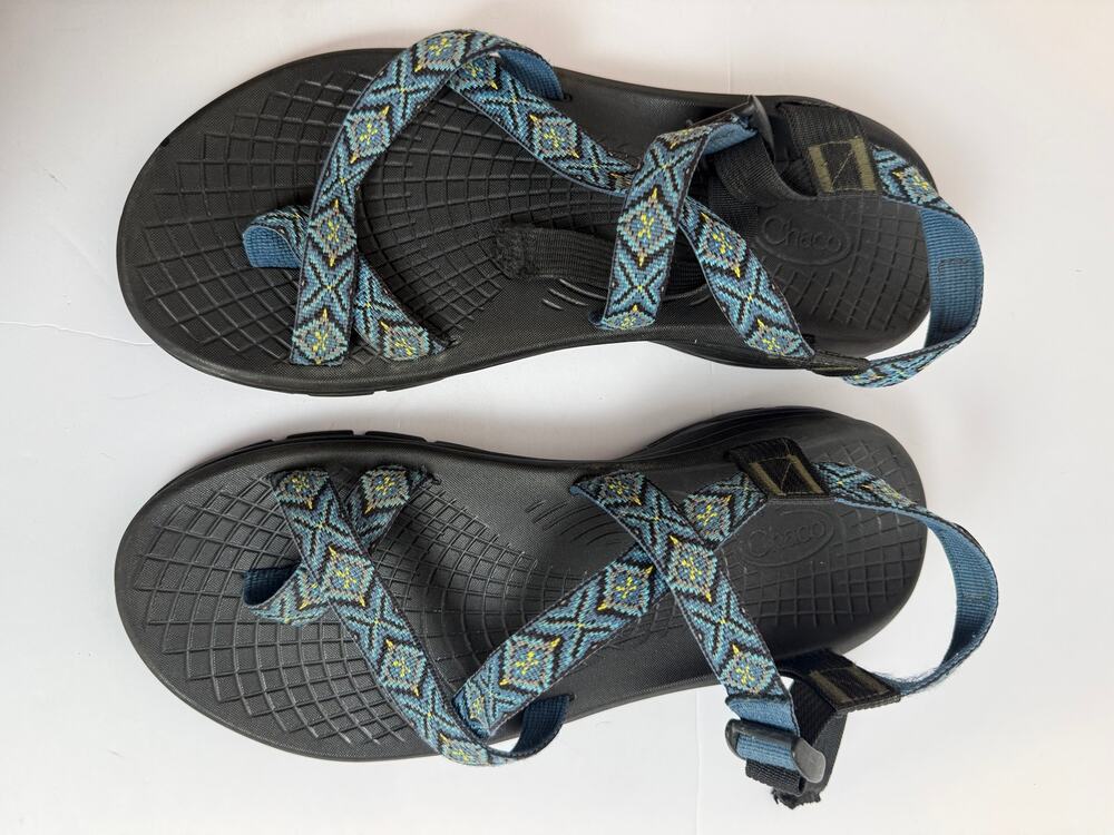 Chaco Z/Volv Men's Sport Sandal Size 13M Blue Geometric Diamond EcoTread Hiking